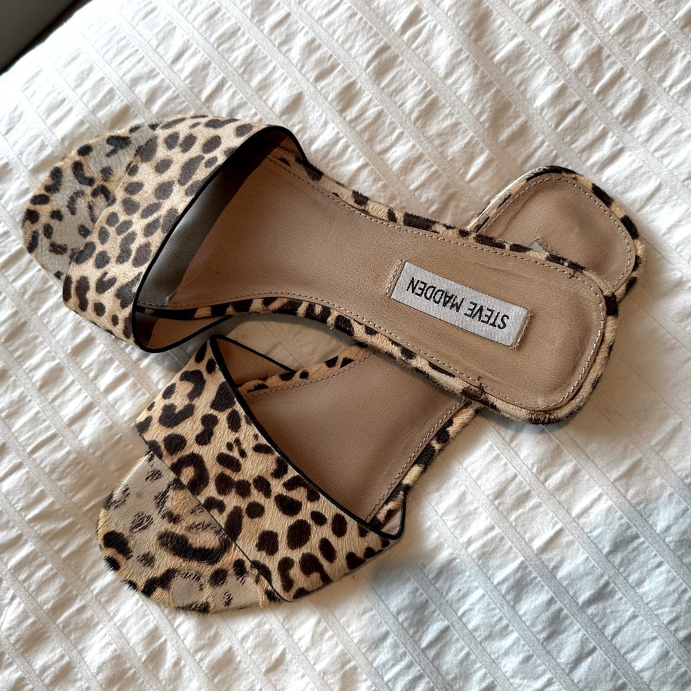 Steve maden flats - leopard print
